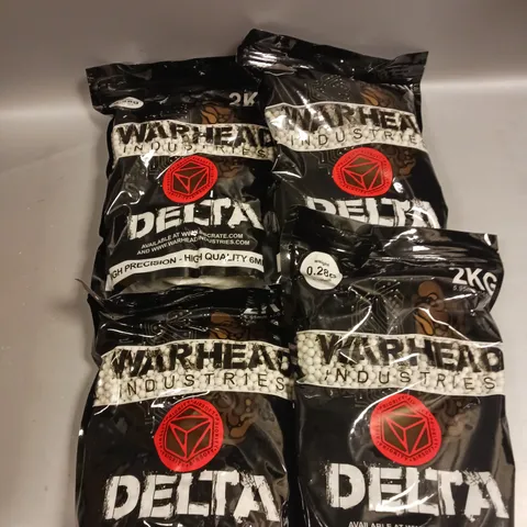 4 X SEALED WARHEAD INDUSTRIES DELTA HIGH PRECISION BB BULLETS - 4 X 2KG