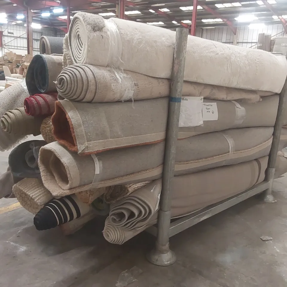 STILLAGE CONTAINING APPROXIMATELY 25x ASSORTED DESIGNER RUGS // STILLAGE NOT INCLUDED