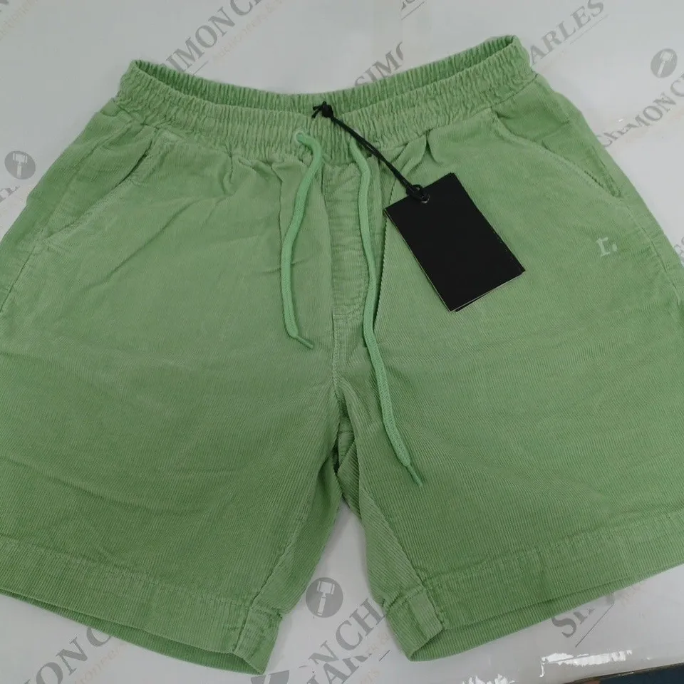 ROUTE ONE CORD POOL SHORTS, GREEN - SIZE MEDIUM 