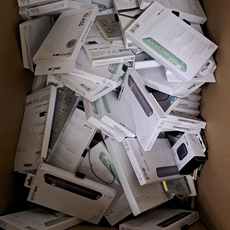 BOX OF APPROXIMATELY 150 ASSORTED PHONE CASES AND SCREEN PROTECTORS