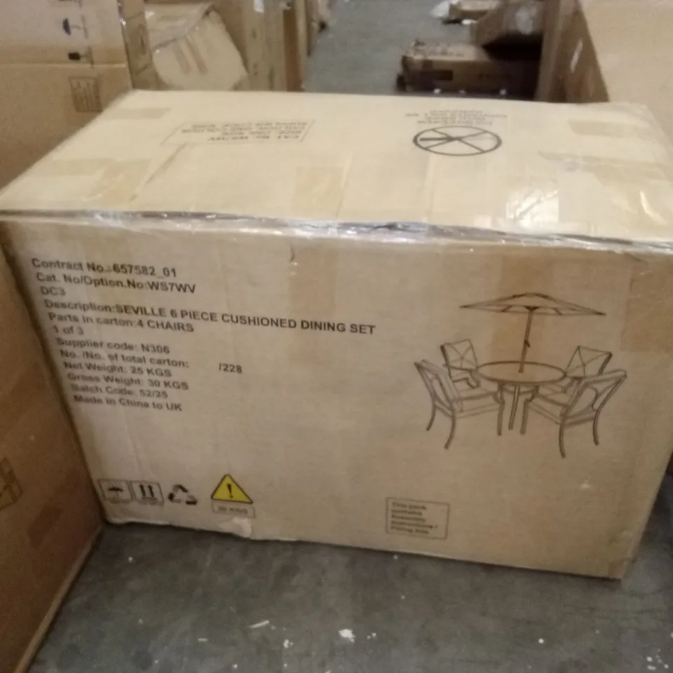 BOXED SET OF 4 SEVILLE OUTDOOR DINING CHAIRS // CHAIRS ONLY (1 BOX)