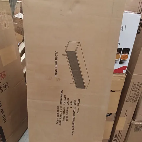 TV CONSOLE IN ALDER WHITE FINISH (1BOX)