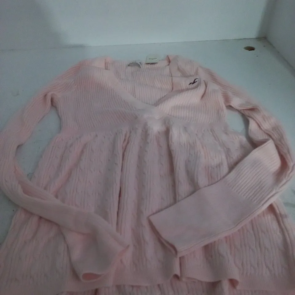 HOLLISTER PINK KNIT CARDIGAN – WOMEN'S, SIZE LARGE