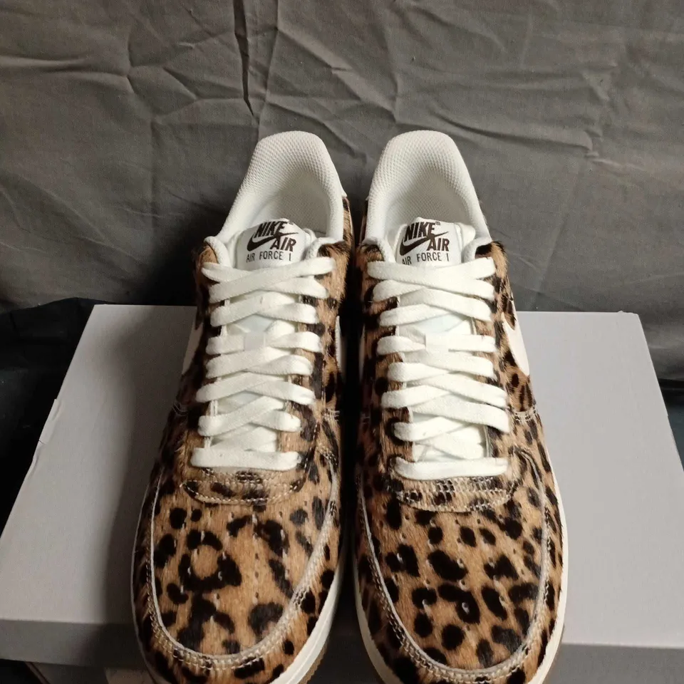 BOXED PAIR OF NIKE AIR FORCE 1 LEOPARD PRINT SNEAKERS – UK SIZE 7