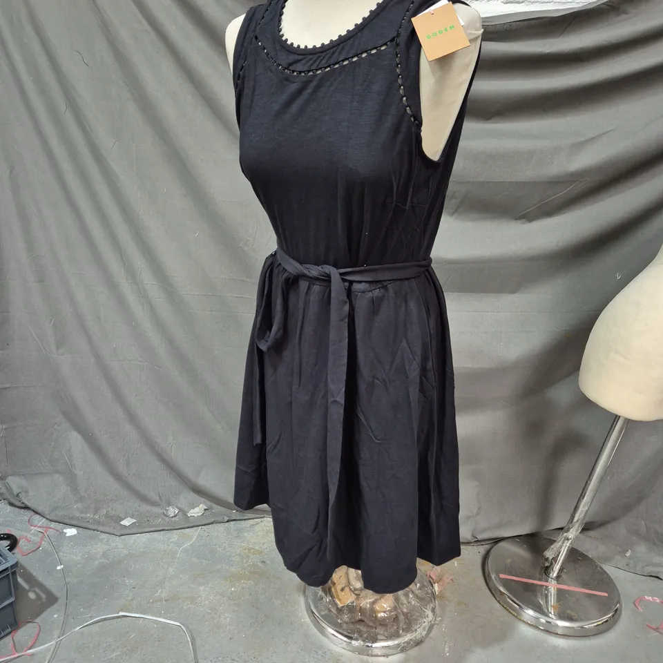 Boden Women's Black Belted Sleeveless Dress, UK 12R (US 8)