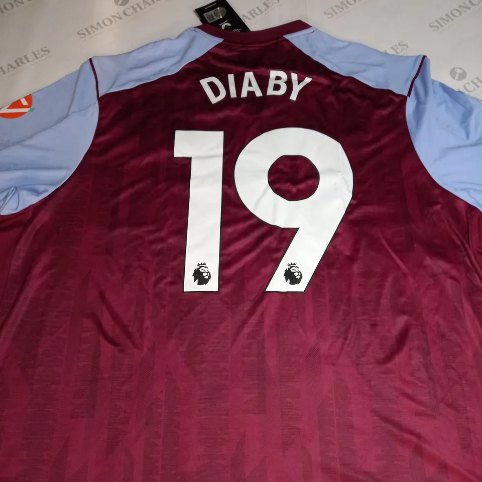 ASTON VILLA FC HOME SHIRT WITH DIABY 19 SIZE 3XL