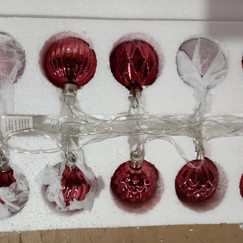 ALISON CORK MERCURY GLASS SET OF 10 BAUBLE LIGHT STRAND