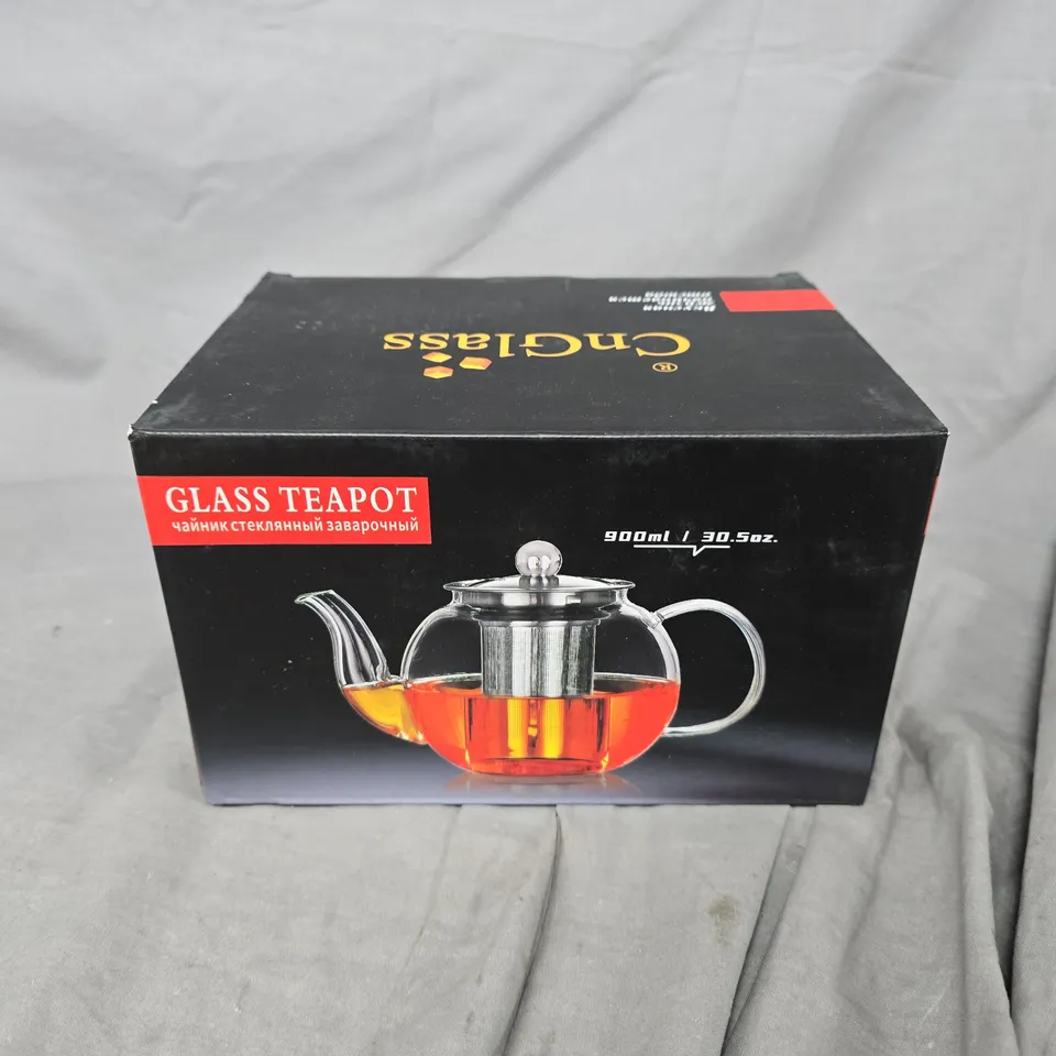 BOXED CNGLASS GLASS TEAPOT WITH INFUSER – 900ML (30OZ)