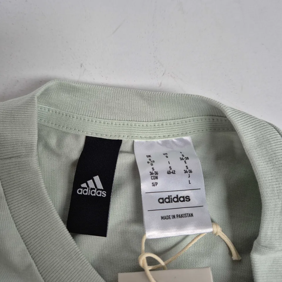 ADIDAS WOMEN'S T-SHIRT WITH THREE STRIPES LOGO – MINT GREEN