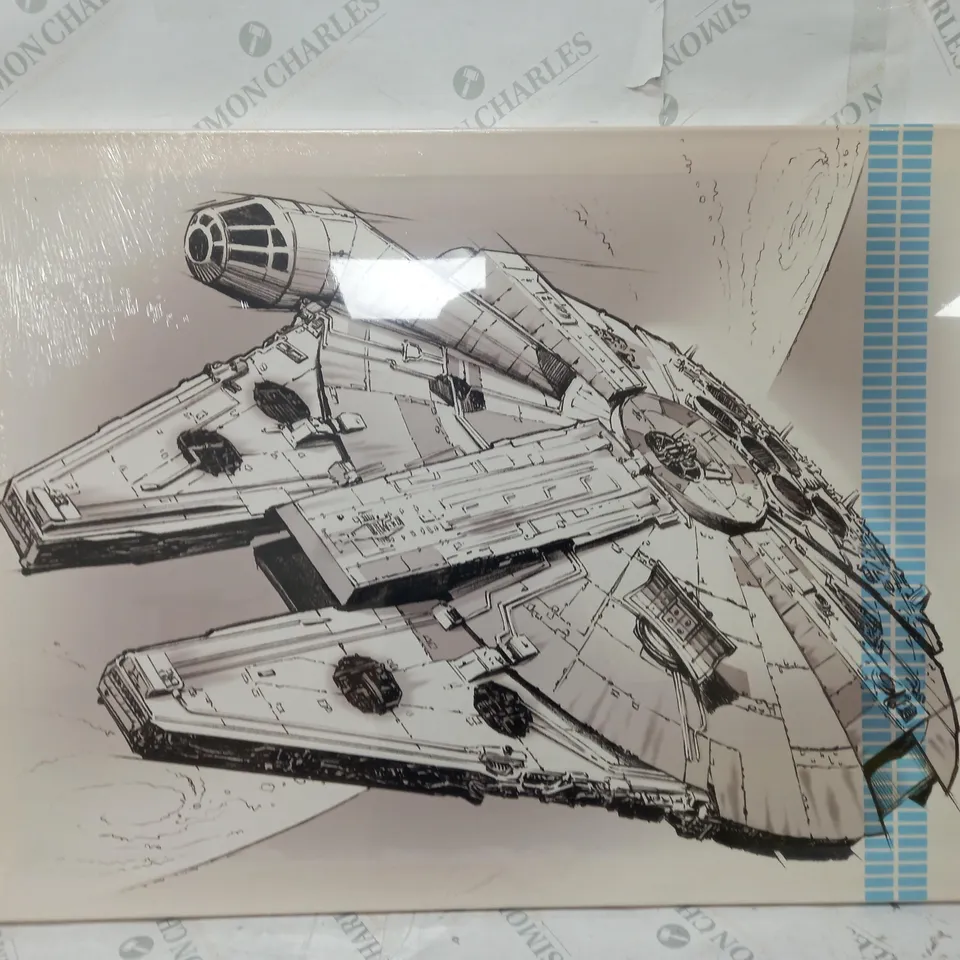 BOXED ART GROUP 'STAR WARS EPISODE VII MILLENNIUM FALCON' PENCIL CANVAS WALL ART