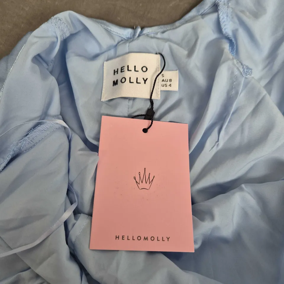 HELLO MOLLY WOMEN’S LIGHT BLUE SATIN DRESS – UK 8 