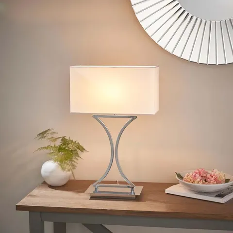 BOXED MONIQUE 58.5CM CHROME TABLE LAMP (1 BOX)