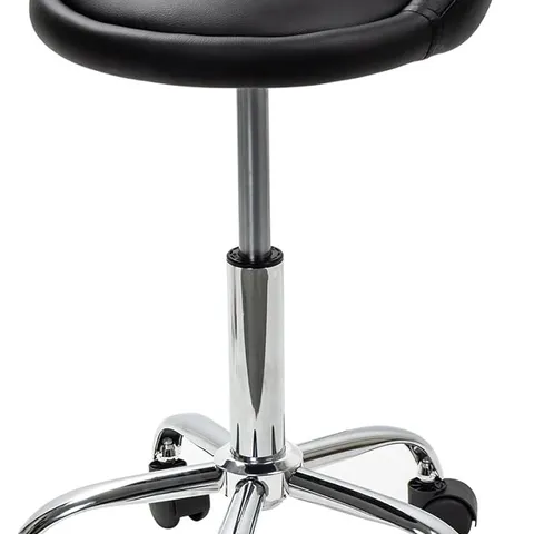 BOXED DISPLAY4TOP BLACK ADJUSTABLE ROLLING STOOL