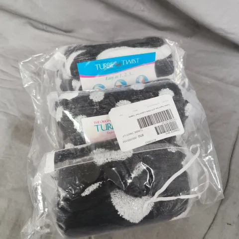 TURBIE TWIST SET OF 3 100% COTTON HAIR TOWELS