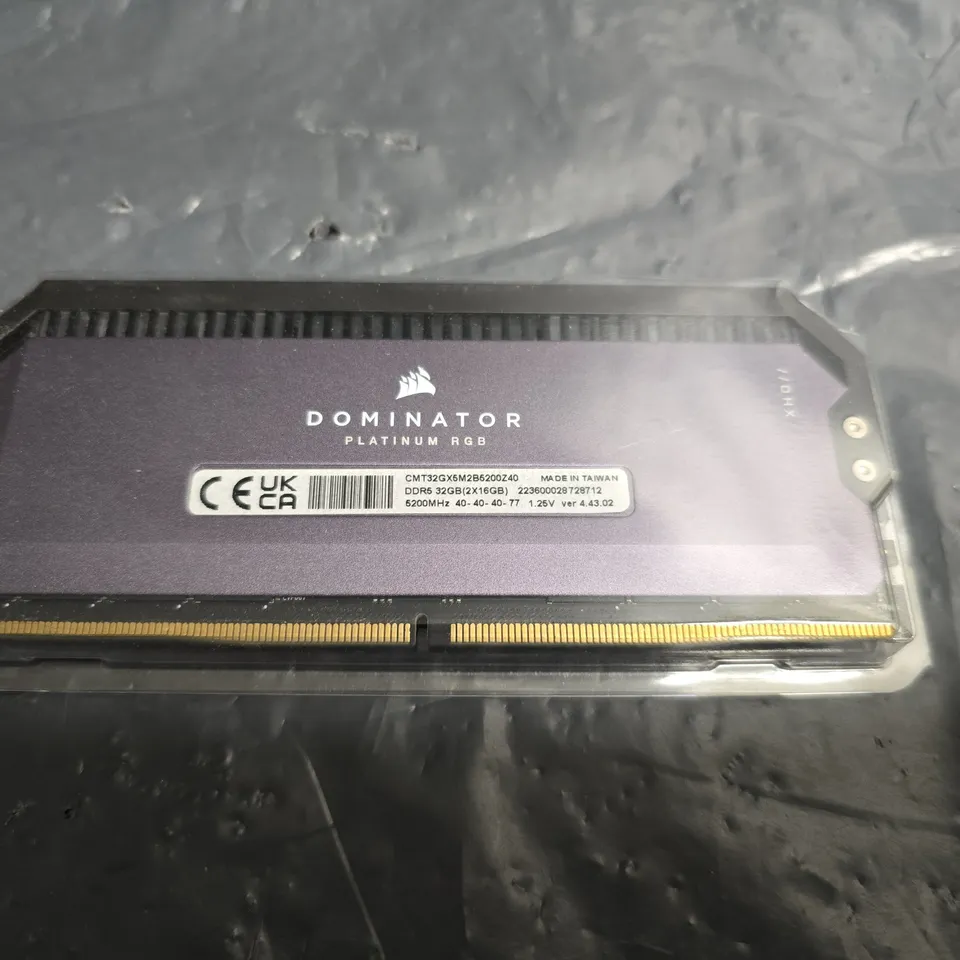 CORSAIR DOMINATOR PLATINUM RGB DDR5 RAM 32GB (2X16GB) 6000MHZ – IN ANTISTATIC PACKAGING