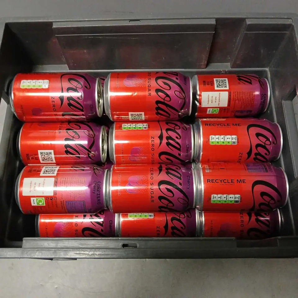 TOTE OF APPROXIMATELY 20 CANS OF COCA-COLA ZERO SUGAR - CHERRY