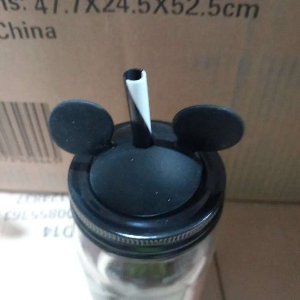 BOX OF FOUR SETS OF FOUR DISNEY MICKEY MOUSE MASON JARS