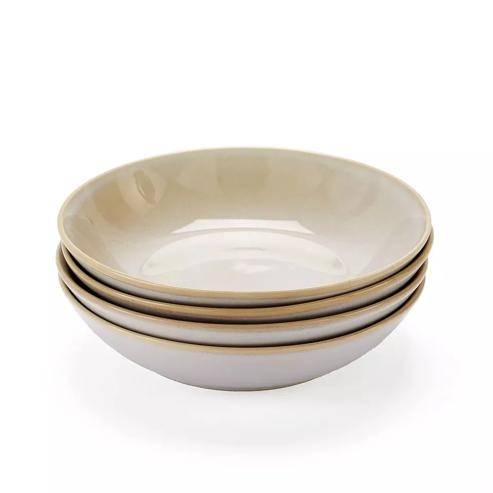 NATURAL RENNES REACTIVE GLAZE SET OF 4 PASTA BOWLS
