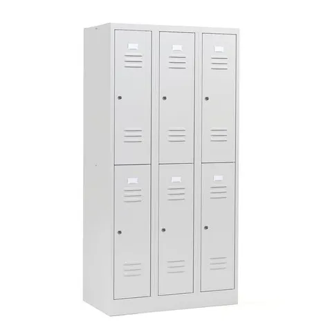 COMPARTMENT LOCKER CAMPUS 3 MODULES, 6 DOORS, 1800X900X500 MM, LIGHT GREY