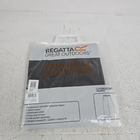 REGATTA STORM BREAK OVERTROUSER – BLACK, UK XXL (HYDRAFORT WATERPROOF)