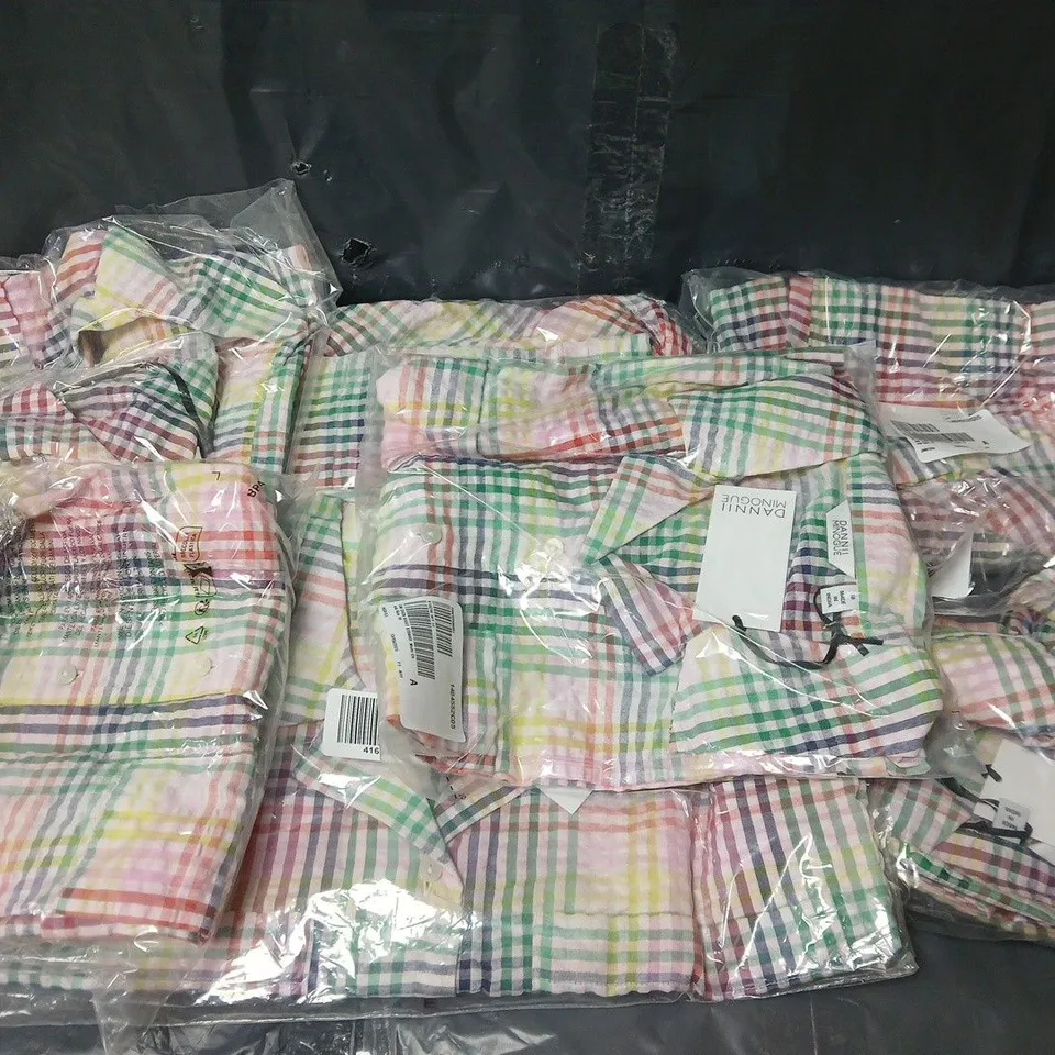 7 DANNII MINOGUE CHECK REVERE SHIRTS STANDARD IN MULTI - SIZE 18