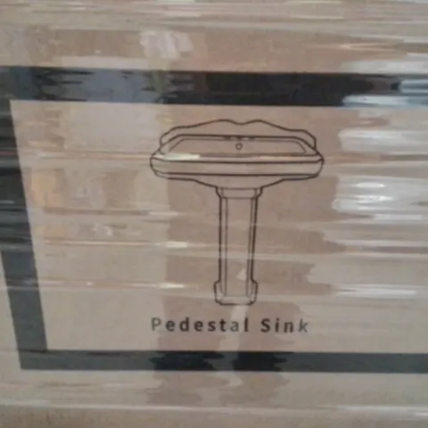 PALLET CONTAINING 4 DEERVALLEY DV-1P521 PEDESTAL BATHROOM SINK BASINS
