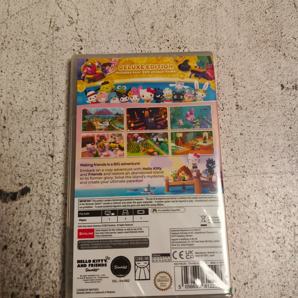 BOXED AND SEALED HELLO KITTY ISLAND ADVENTURE DELUXE EDITION – NINTENDO SWITCH