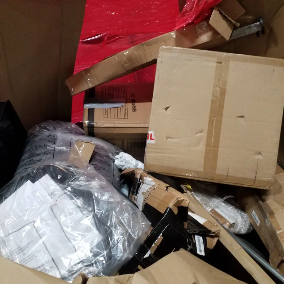 PALLET OF ASSORTED PRODUCTS INCLUDING MANUAL DRAIN CLEANER, BEDSIDE TABLE, OFFICE CHAIR, DIE CUTTING & EMBOSSING MACHINE