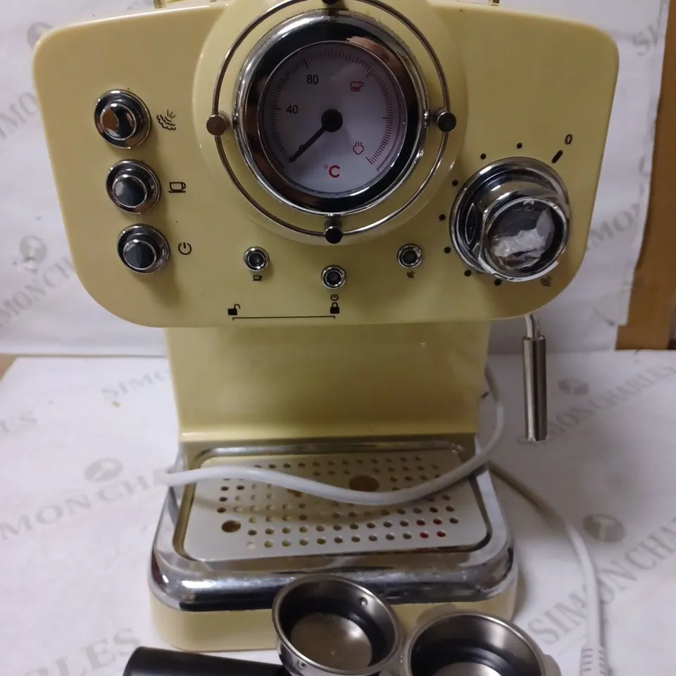 SWAN RETRO PUMP ESPRESSO COFFEE MACHINE - CREAM