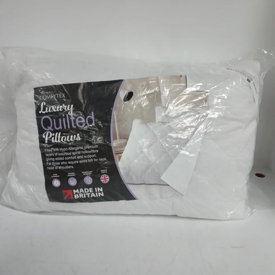 BAGGED COMFYTEX LUXURY QUILTED PILLOW PAIR
