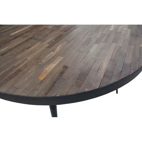 BOXED DOMBROWSKI TEAK/IRON DINING TABLE (TABLE TOP ONLY)