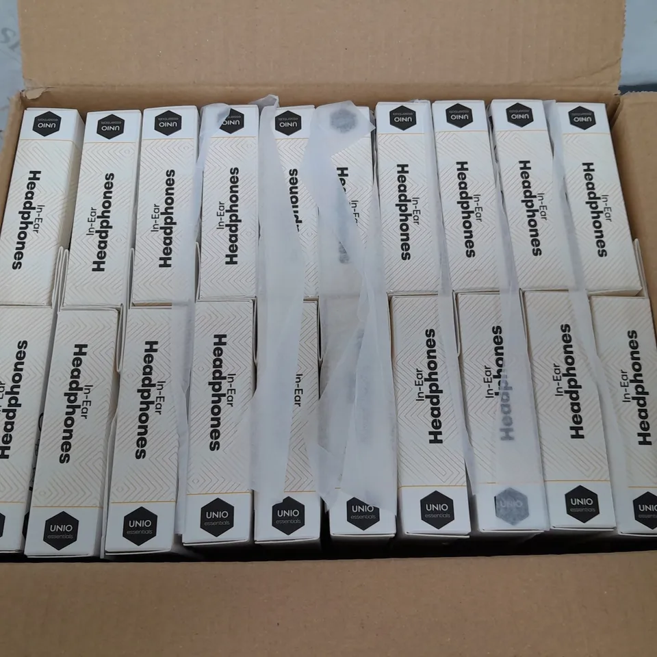LOT OF 80 BOXED BRAND NEW 1.2M IN-EAR HEADPHONES - TORTOISE
