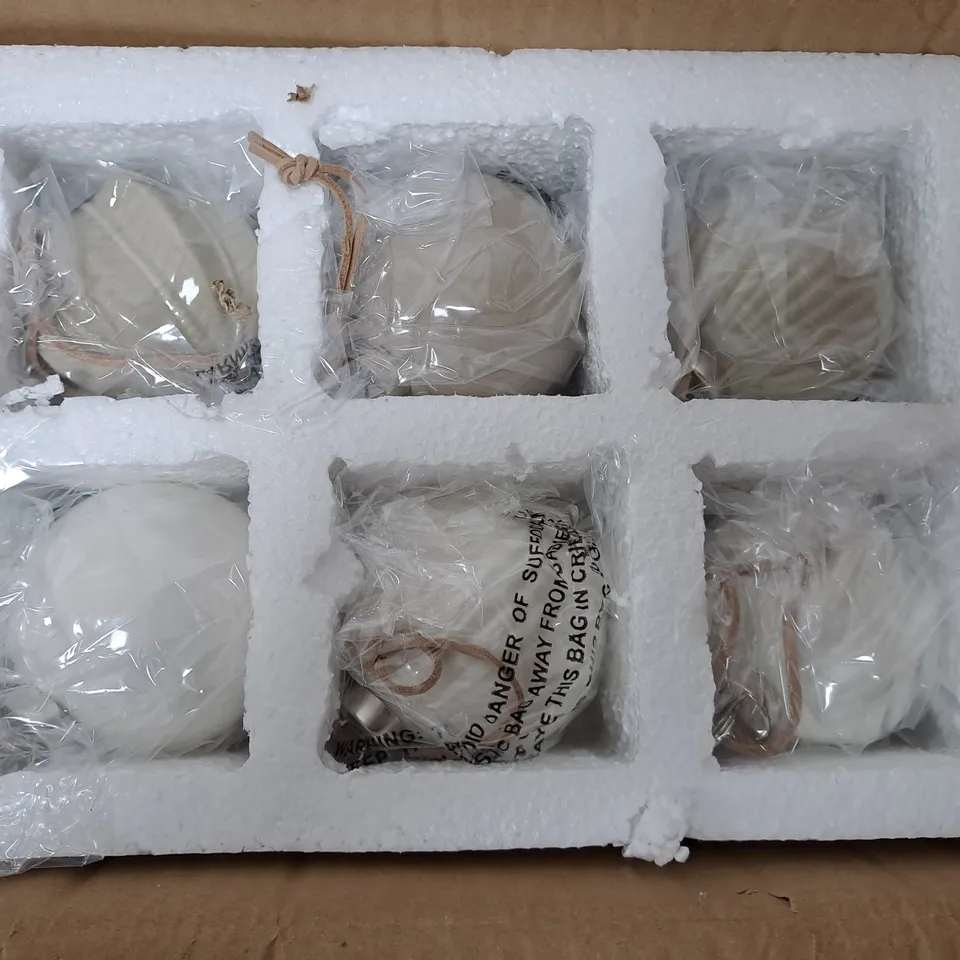 K BY KELLY HOPPEN SET OF 6 ROUND BAUBLES 