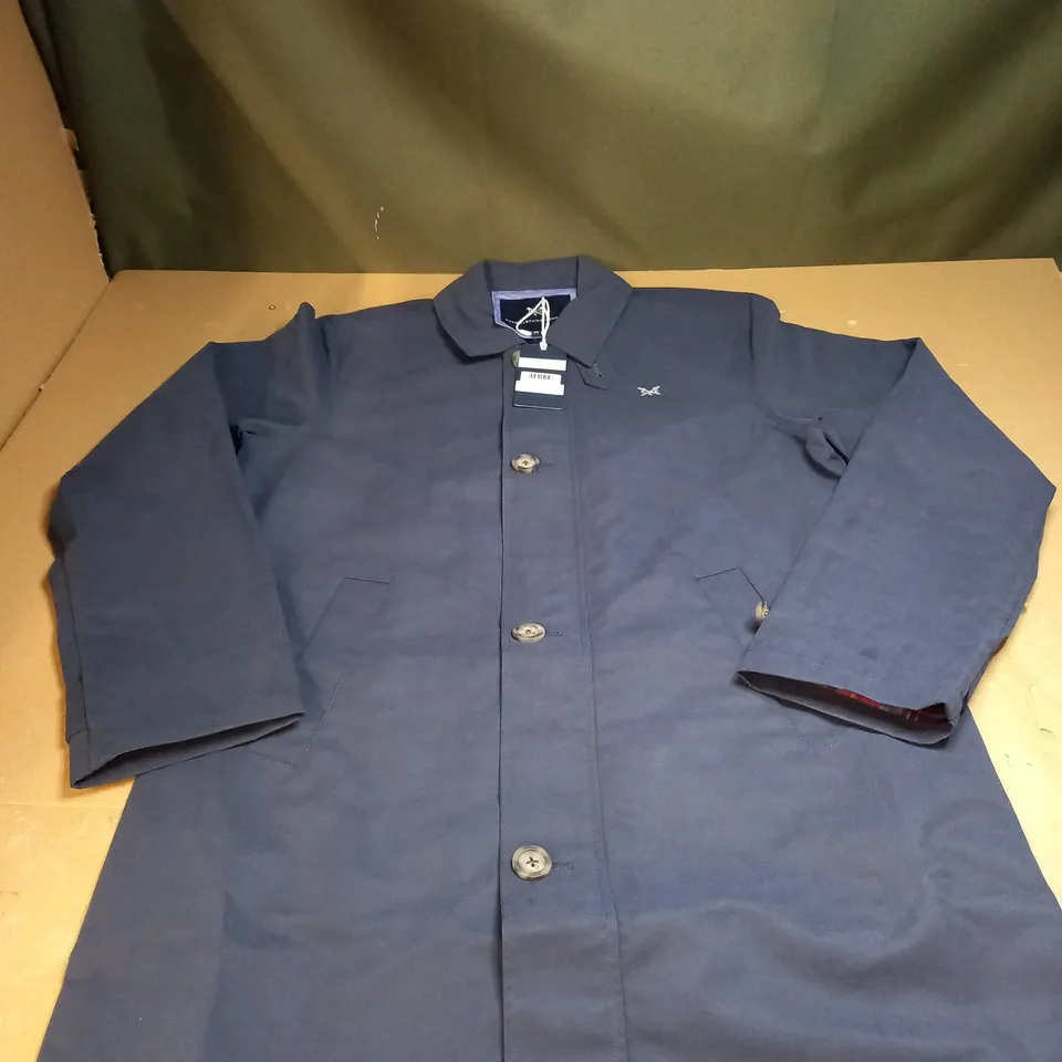 CREW CLOTHING COMPANY NAVY BLUE COAT SIZE M 