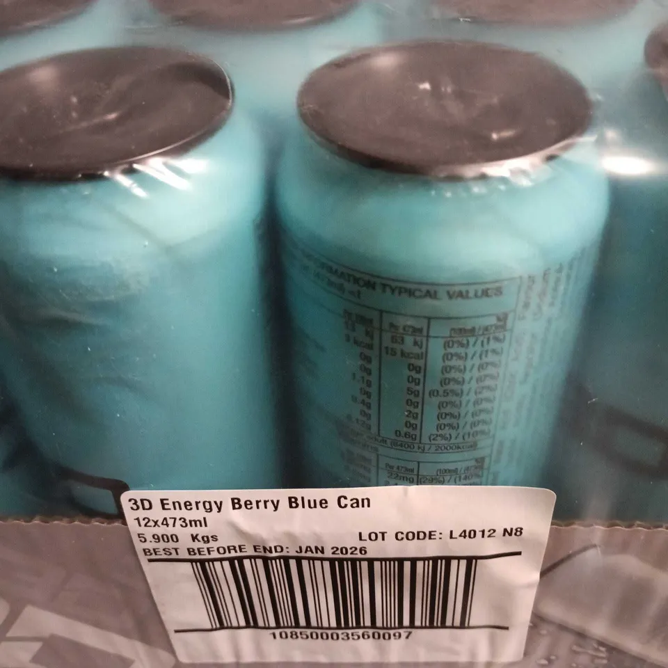 3D ENERGY BERRY BLUE CAN – 11X473ML BULK PACK