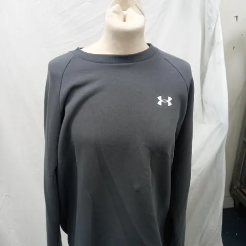 GREY MENS UNDER ARMOUR JUMPER -SIZE M