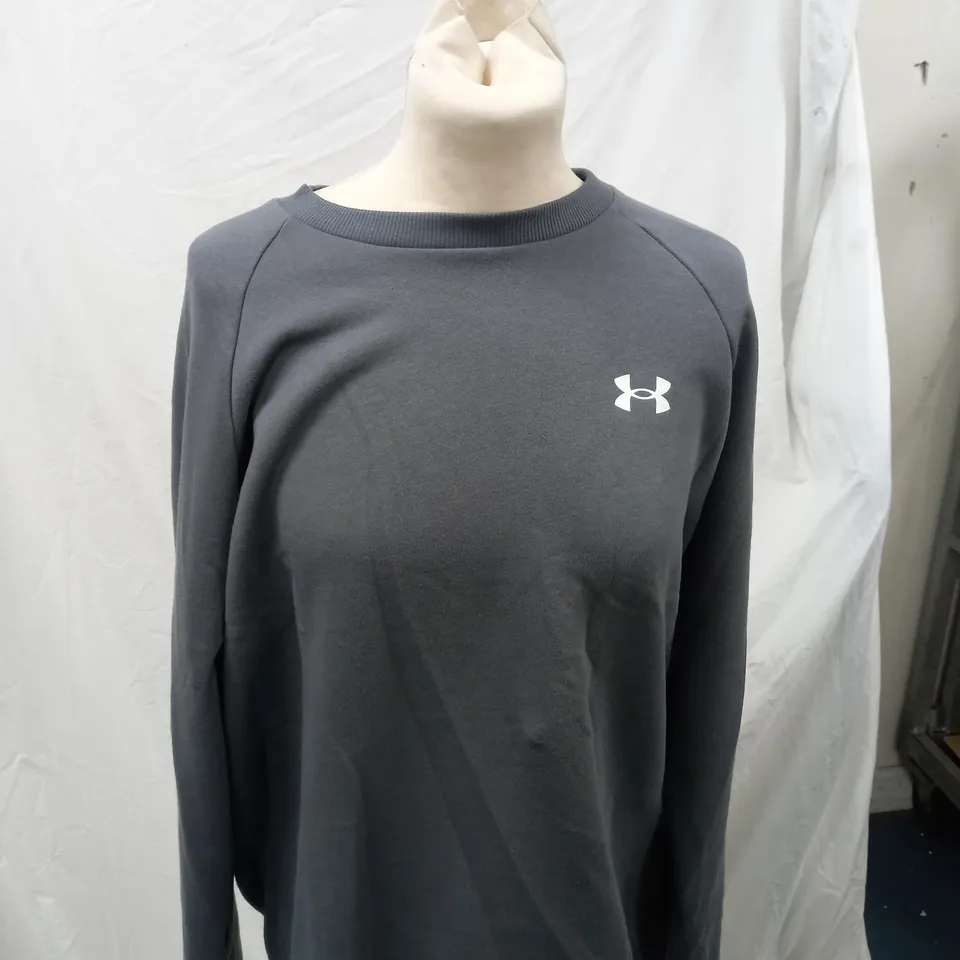 GREY MENS UNDER ARMOUR JUMPER -SIZE M