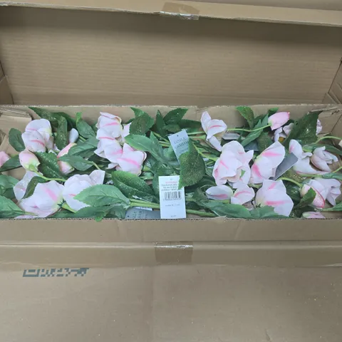 LOT OF APPROXIMATELY 24 GISELA GRAHAM PINK GLITTER FAUX FLOWER ARRANGEMENTS