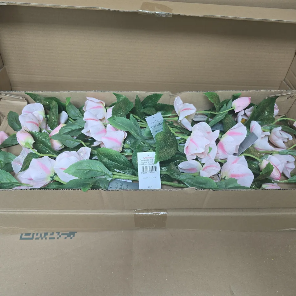 LOT OF APPROXIMATELY 24 GISELA GRAHAM PINK GLITTER FAUX FLOWER ARRANGEMENTS