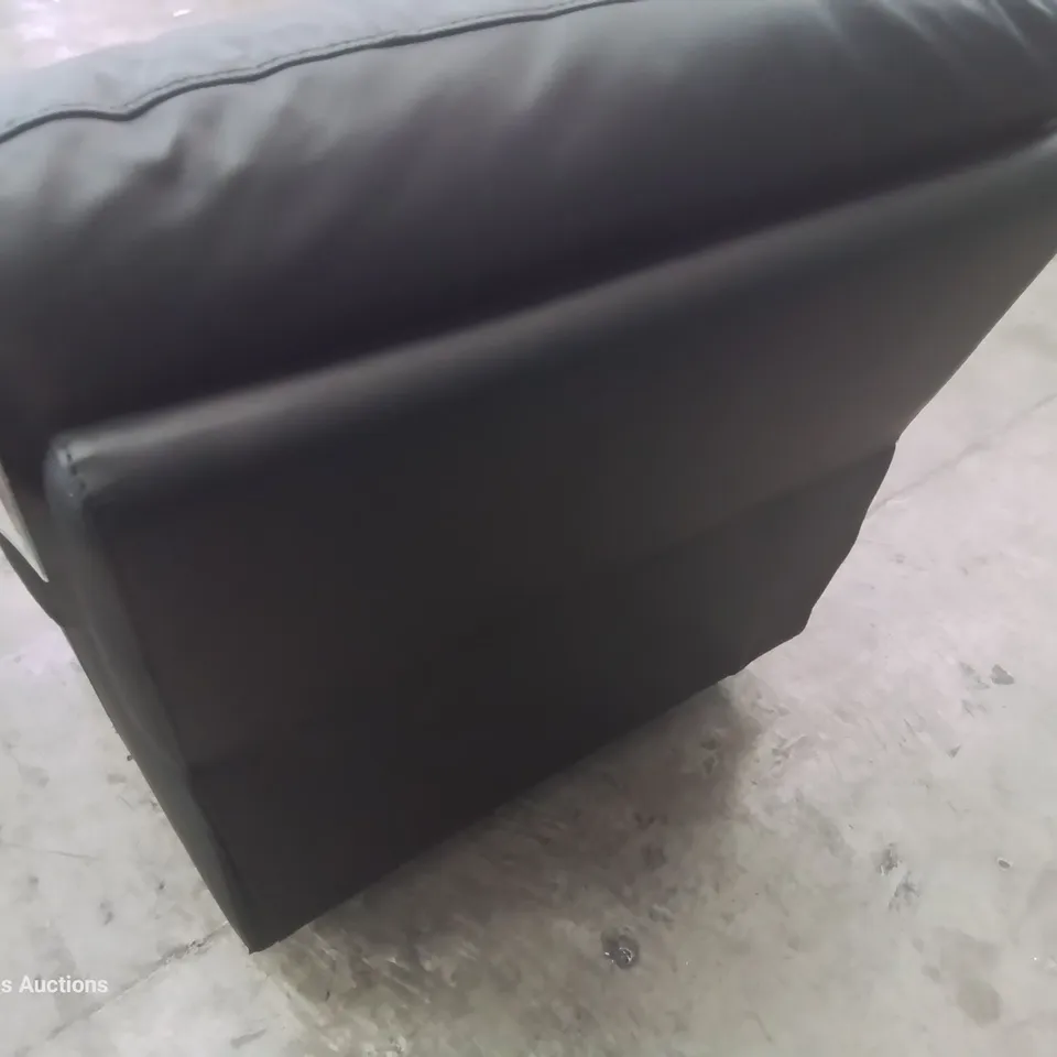 DESIGNER LEIGHTON MANUAL RECLINING EASY CHAIR BLACK LEATHER 