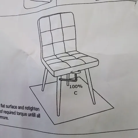 A BOXED GREY FABRIC UPHOLSTERED CHAIR
