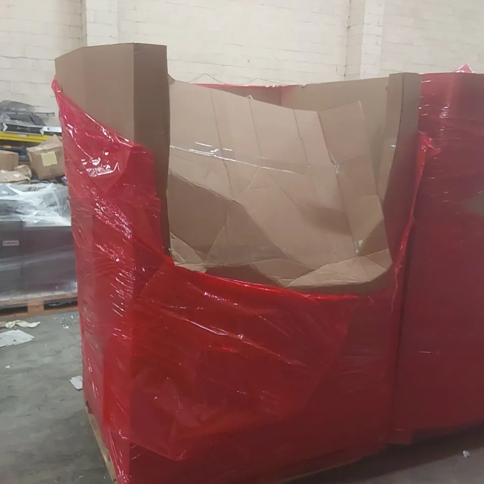 PALLET CONTAINING A VERY LARGE QUANTITY OF ASSORTED ITEMS INCLUDING: ELECTRIC GRIDDLE, EXECUTIVE SAFE, ARTIFICIAL OLIVE TREE, RETRACTABLE SAFETY GATE ECT