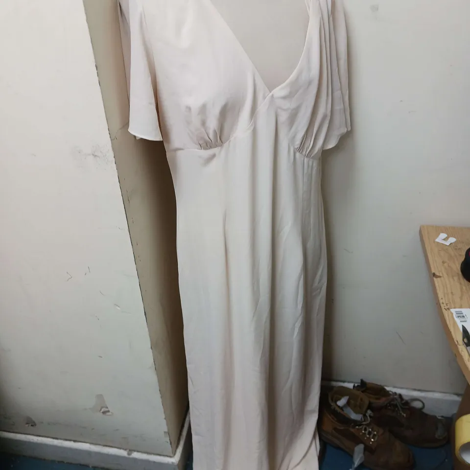 PREETY LAVISH EDIE CHIFFON MAXI BRIDESMADE DRESS CHAMPAGNE SIZE UK 18