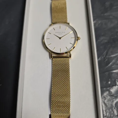 ROSEFIELD AMSTERDAM GOLD MESH WRISTWATCH – BOXED
