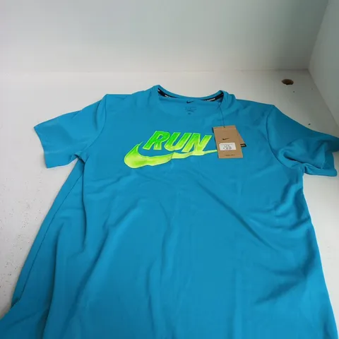 NIKE RUNNING DRI-FIT T‑SHIRT – TURQUOISE, SIZE M