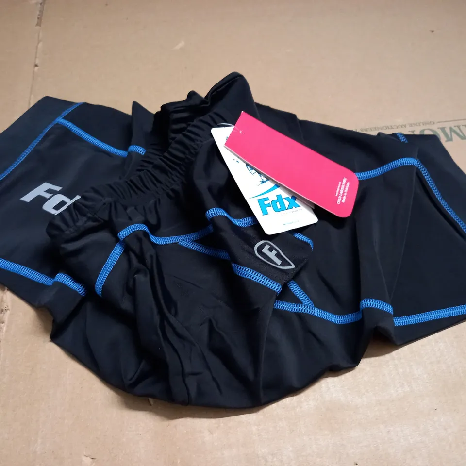FDX CYCLING SHORTS IN BLACK/BLUE -XS