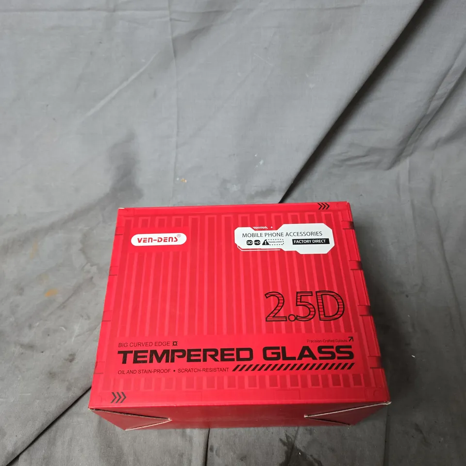 BOX OF APPROXIMATELY 50 TEMPERED GLASS SCREEN PROTECTORS FOR MOBILE PHONES (2.5D) – VEN-DENS & GLASS PRO+