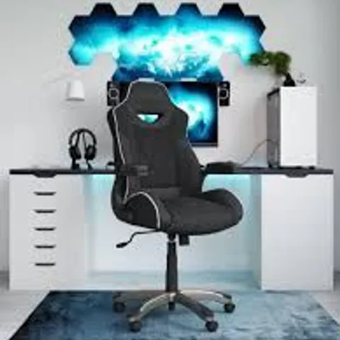 BOXED ALPHASON SILVERSTONE MEDIUM BACK GAMING CHAIR FAUX LEATHER BLACK
