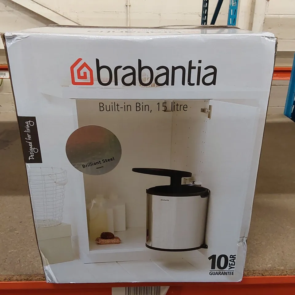 BOXED BRABANTIA 15 LITRE BUILT IN BIN (1 BOX)