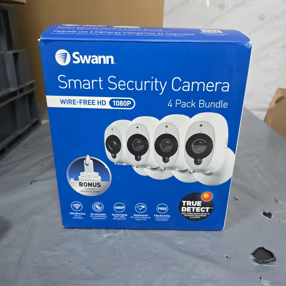 SWANN SMART SECURITY CAMERA 4 PACK BUNDLE – INDOOR WI‑FI 1080P